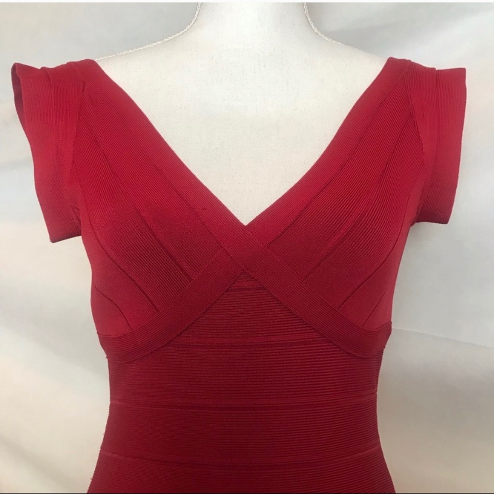❤️ Herve Leger Vintage Red Bandage Dress Size XS